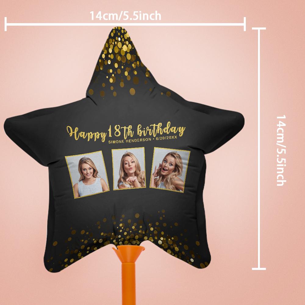Personalized Photo Black Birthday Balloon