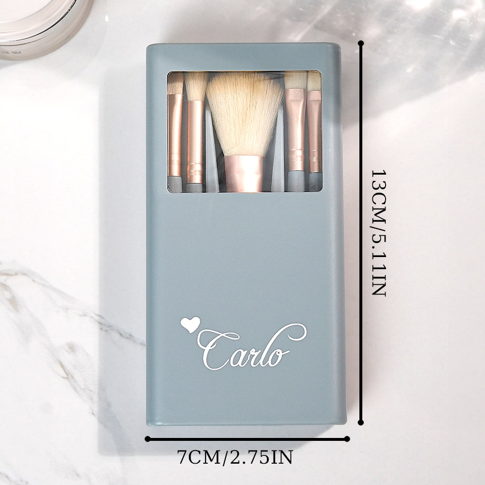 Personalized Engraved Makeup Brush Set