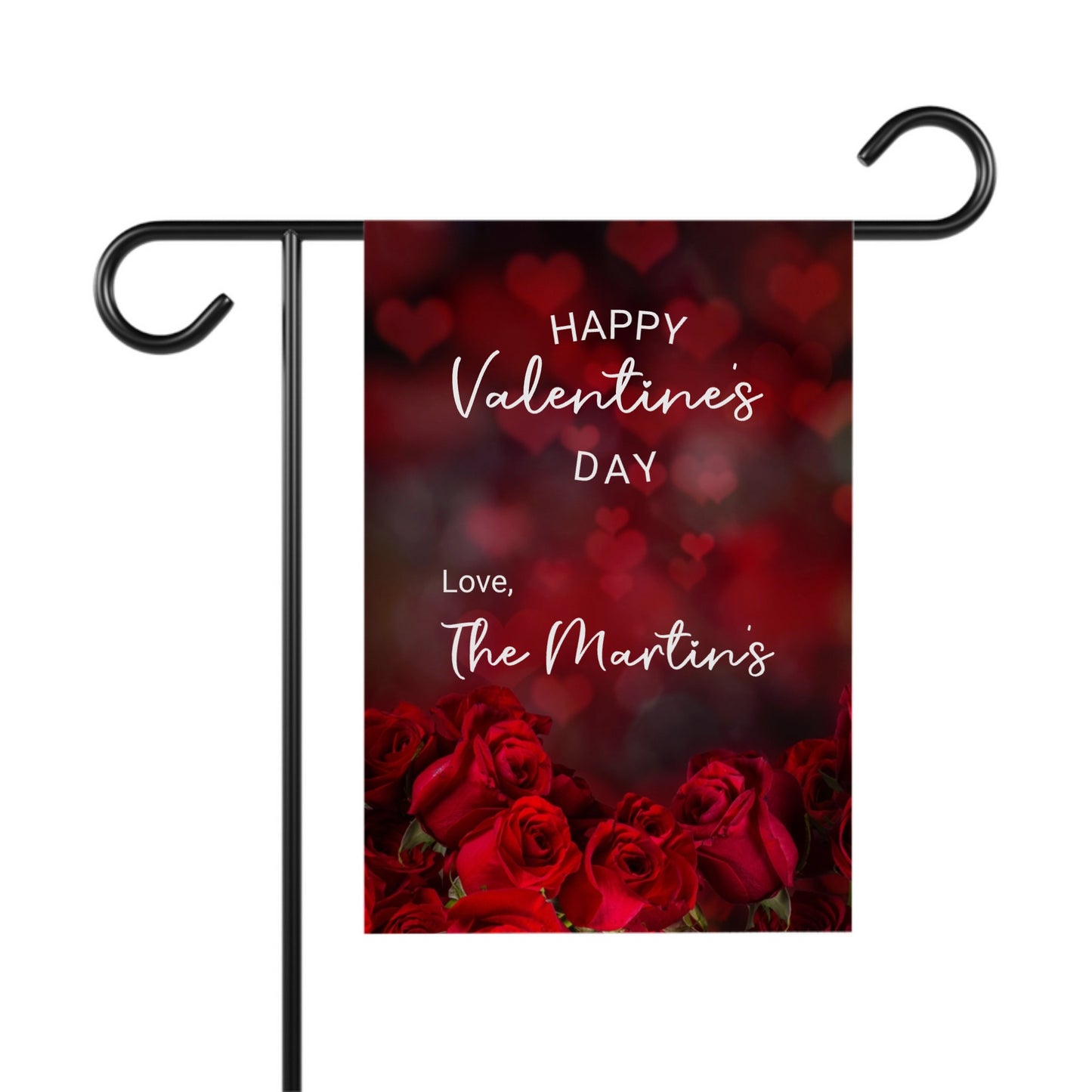 Valentine's Day Red Roses Garden Flag