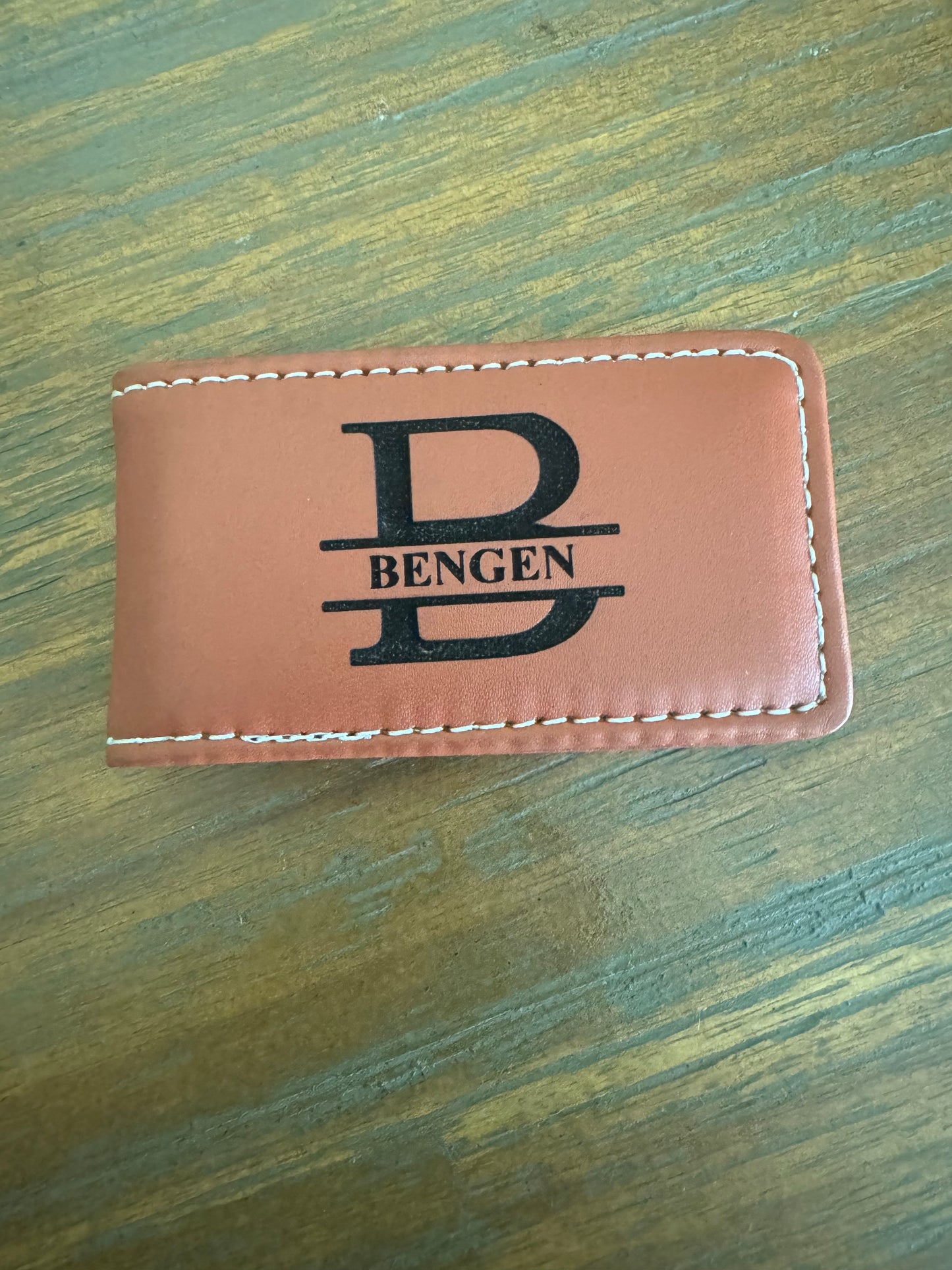 Custom Leather Money Clip Money