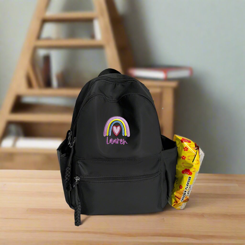Personalized Name and Rainbow Backpack, Back to School, Kids Backpack