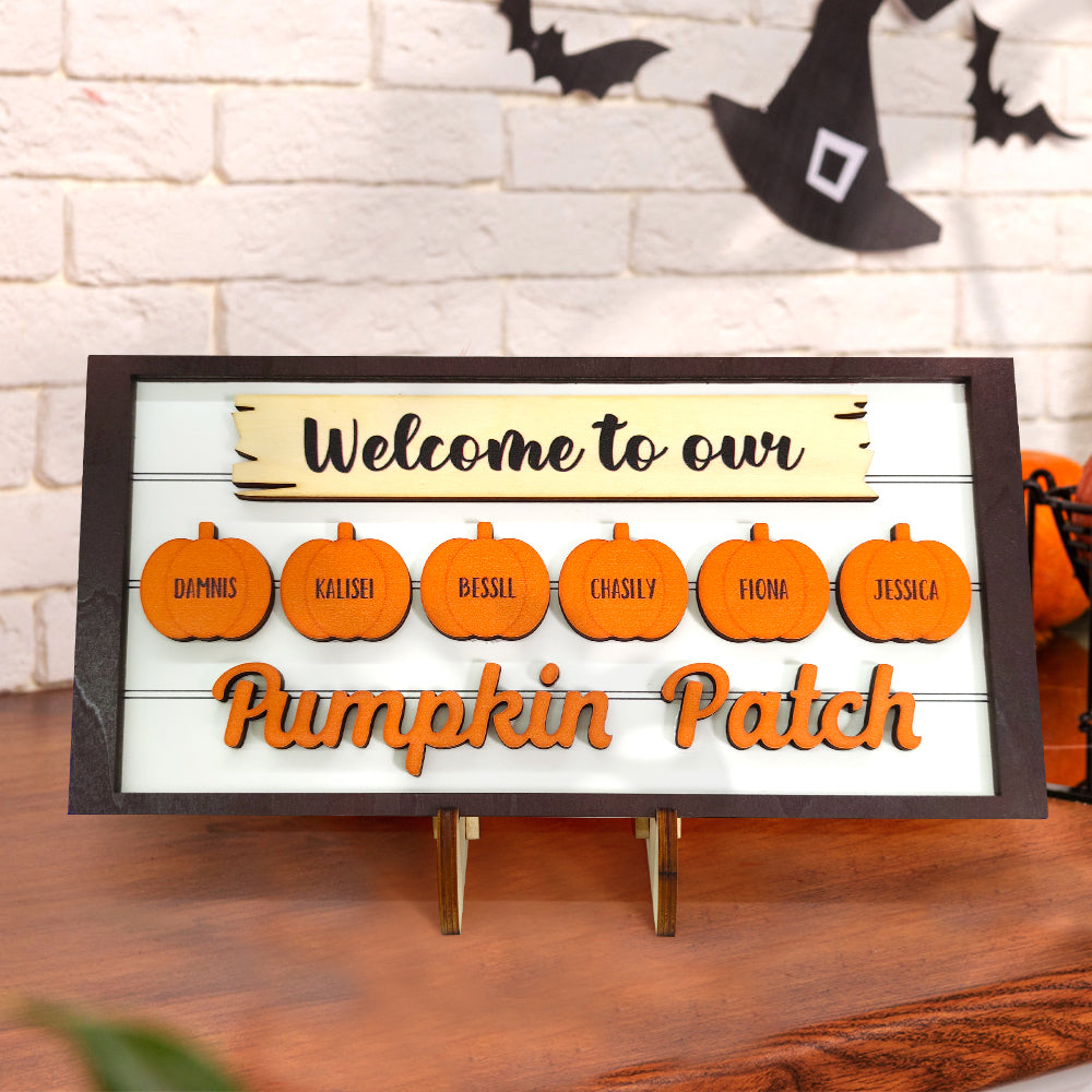 Welcome to Our Pumpkin Patch Personalized Fall Wooden Display