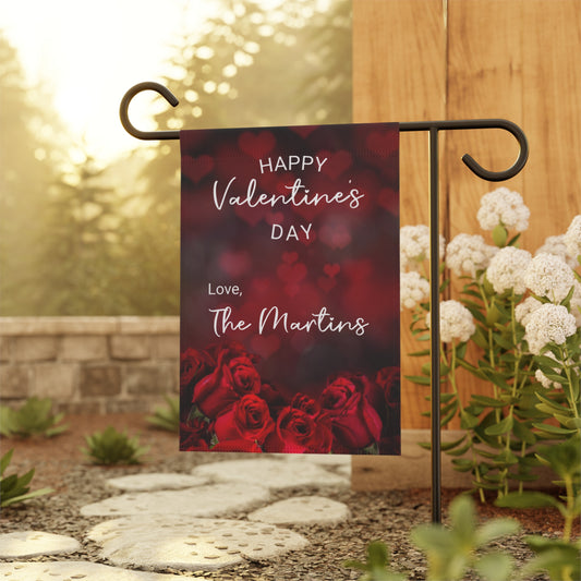 Valentine's Day Red Roses Garden Flag