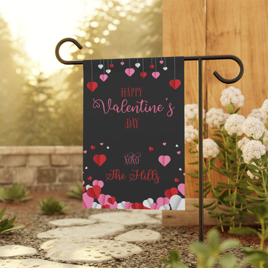 Valentine's Day Black Hearts Garden Flag