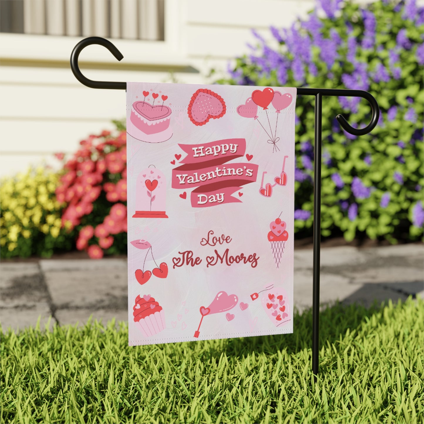 Valentine's Day Icons Garden Flag