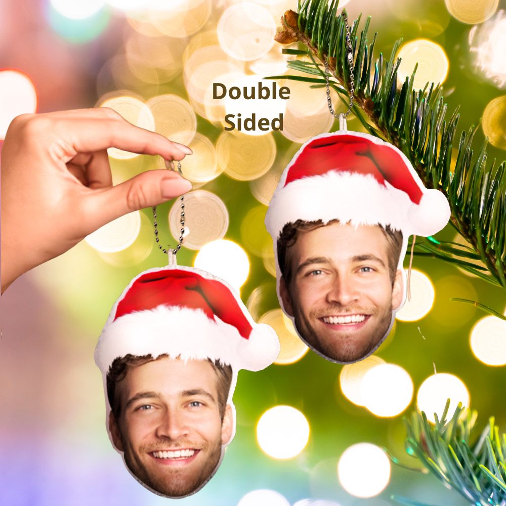 Personalized Face on a Plush Christmas Ornament