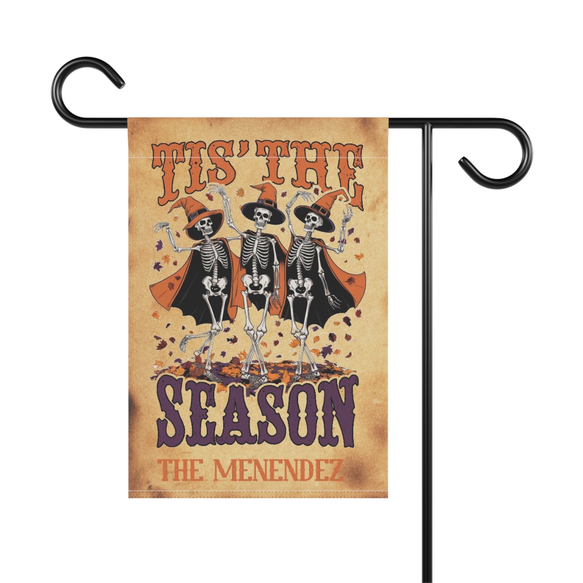 Dancing Skeleton Tis The Season Halloween Garden Flag