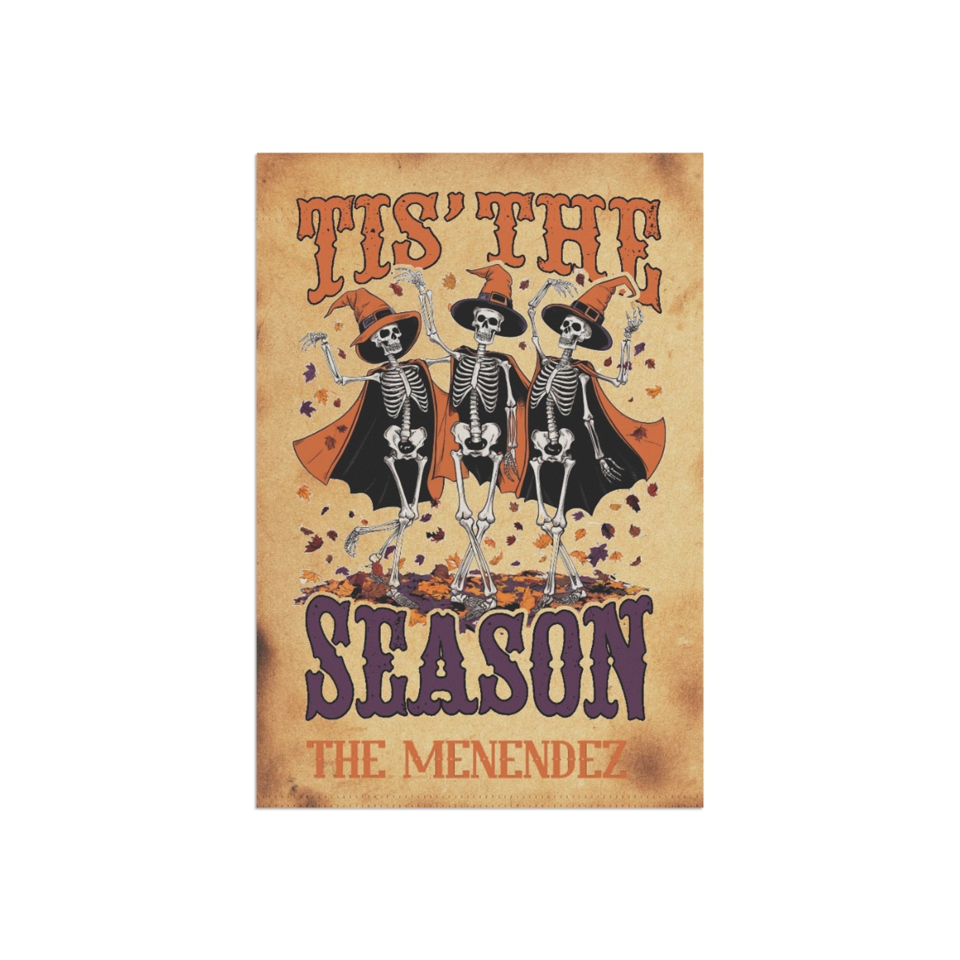 Dancing Skeleton Tis The Season Halloween Garden Flag