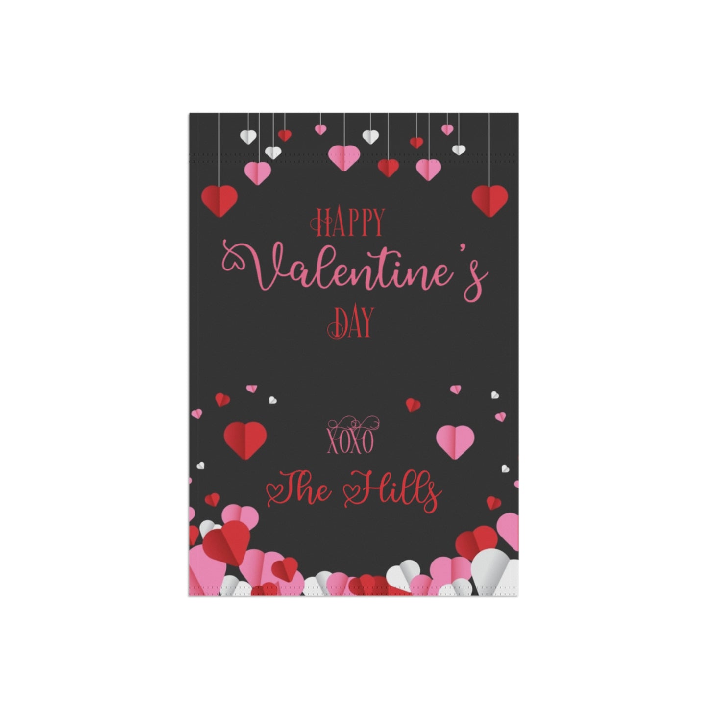Valentine's Day Black Hearts Garden Flag