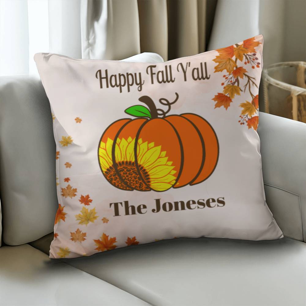 Happy Fall Y'all Throw Pillow