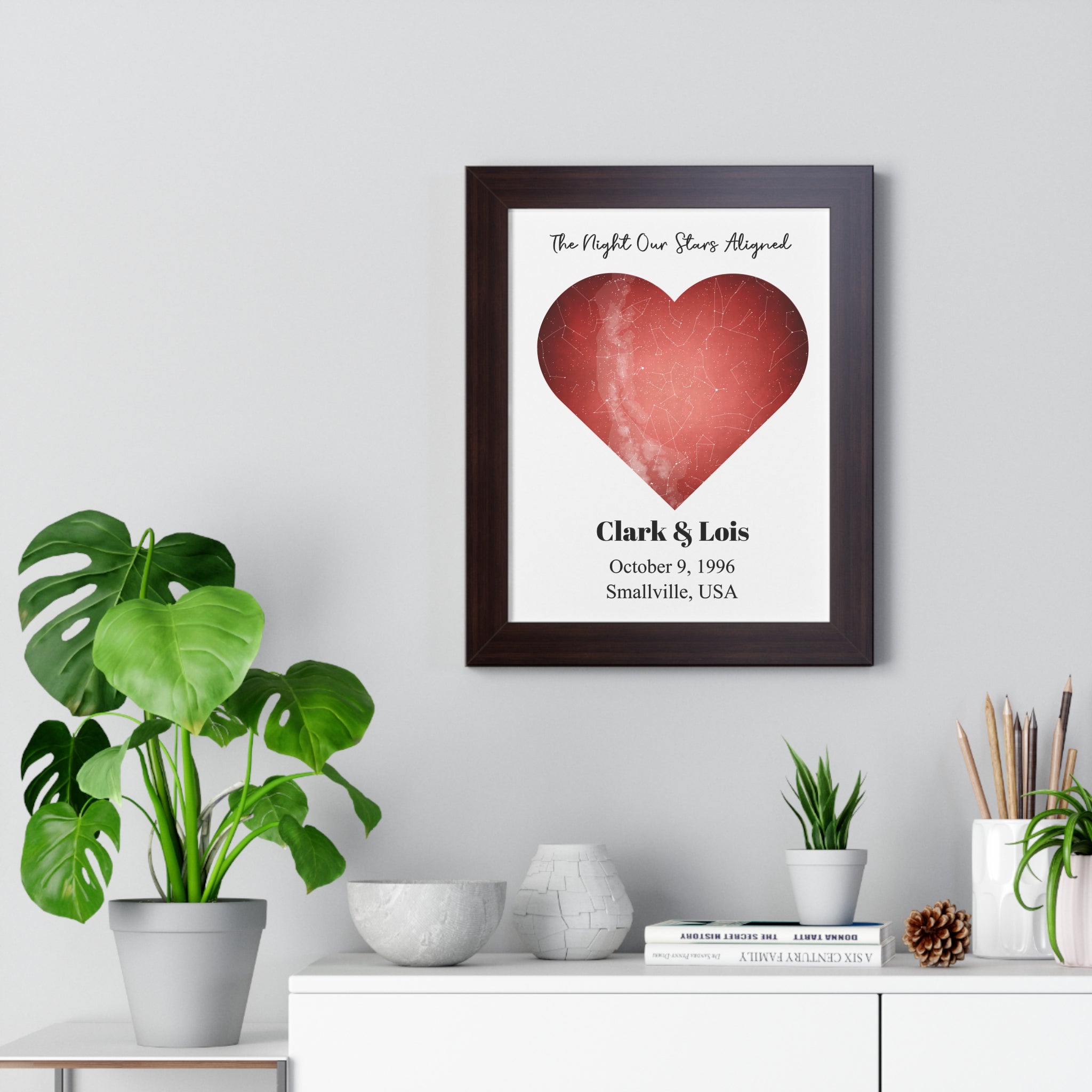 Personalized Star Maps Poster with Frame