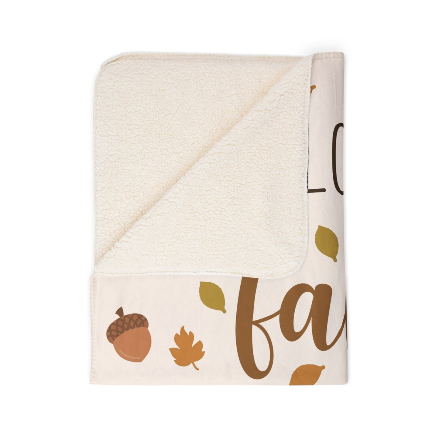 I Love Fall Most of All Personalized Sherpa Blanket Folded