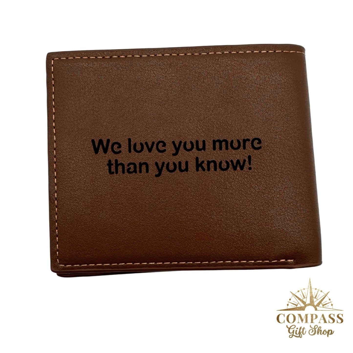 Men's Custom Anti-Theft RFID Protected Engraved Initial and Name Leather Wallet