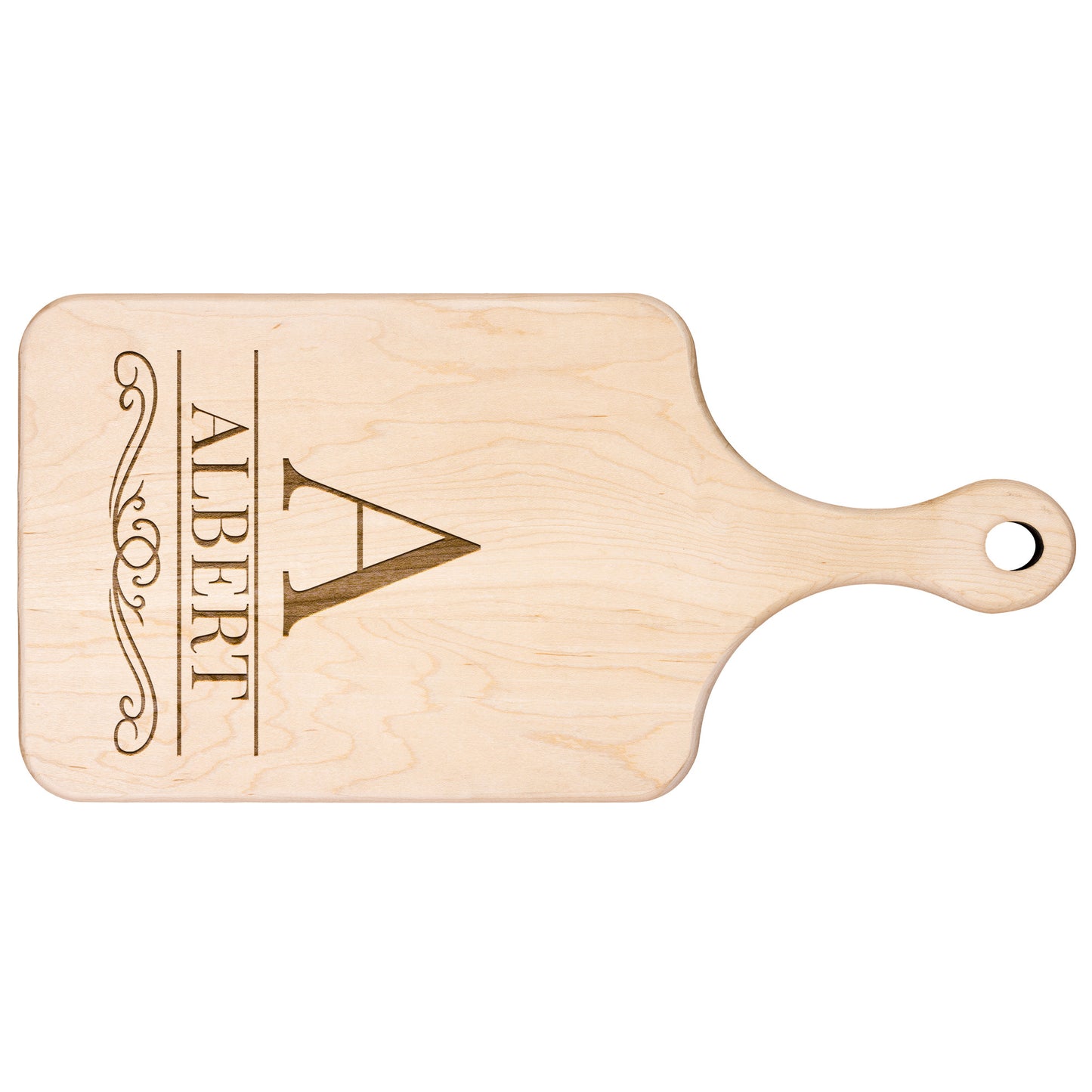 Monogramed Premium Hardwood Engraved Cutting Board with Handle Maple Sizes