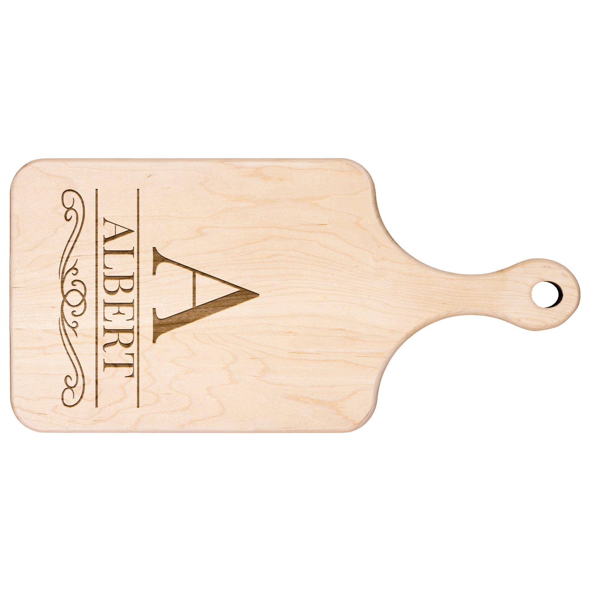 Monogramed Premium Hardwood Engraved Cutting Board with Handle Maple Sizes