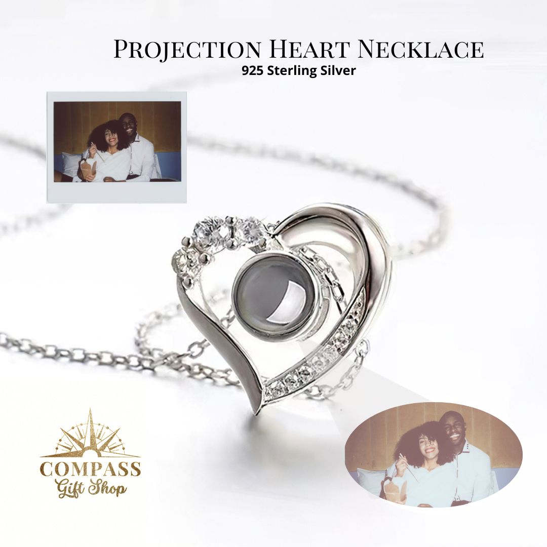 Personalized Heart Projection Sterling Silver Necklace