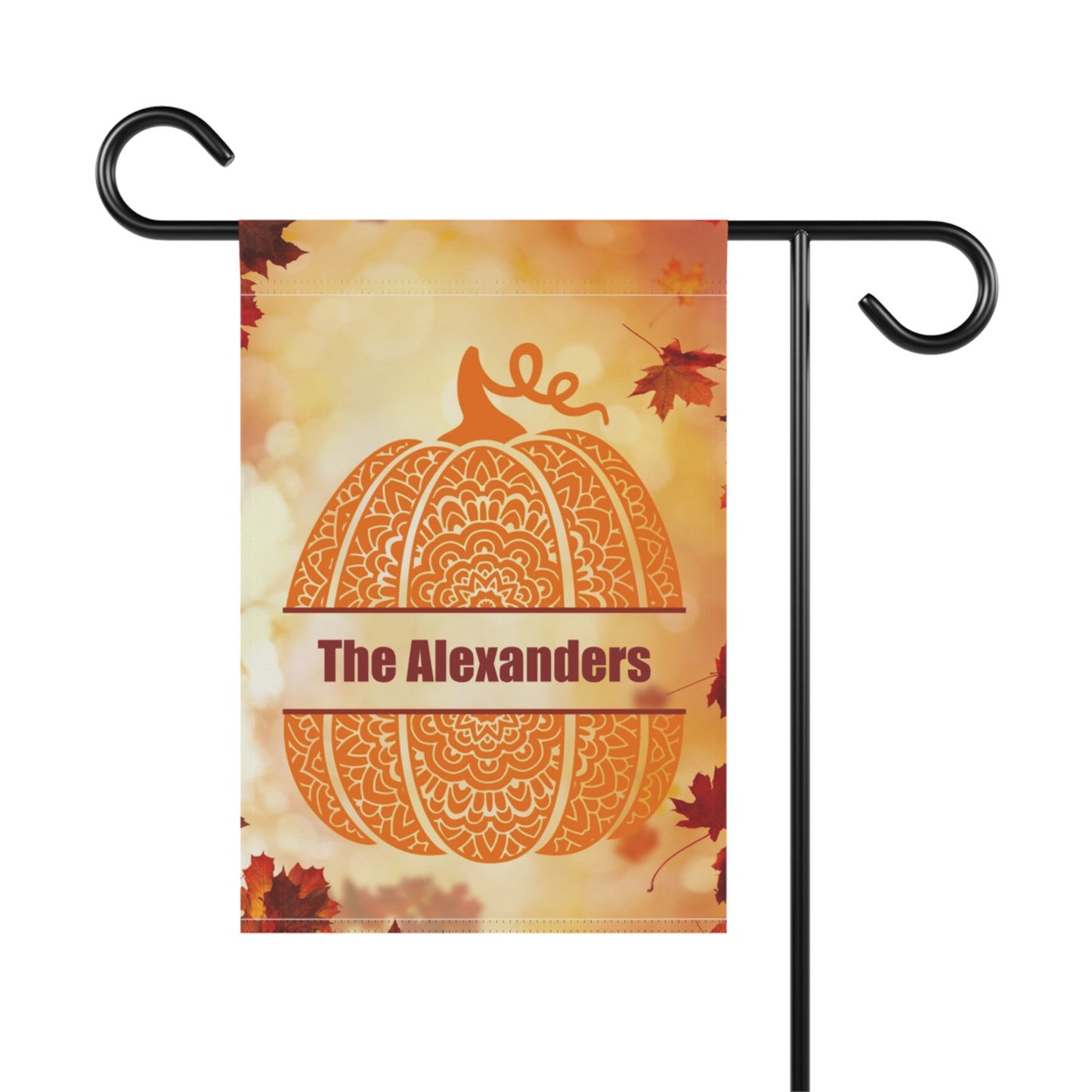 Personalized Mandala Pumpkin Monogram Garden Banner or House Flag