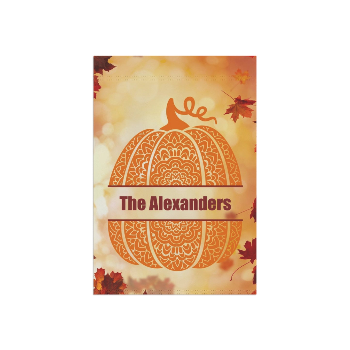 Personalized Mandala Pumpkin Monogram Garden Banner or House Flag