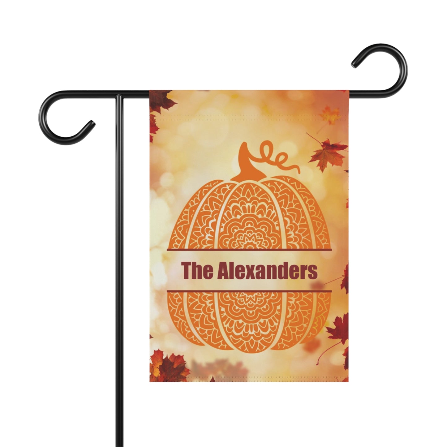 Personalized Mandala Pumpkin Monogram Garden Banner or House Flag