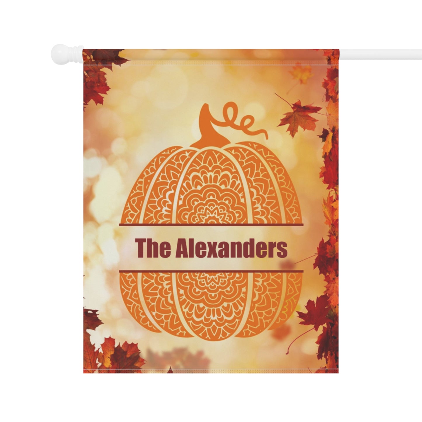 Personalized Mandala Pumpkin Monogram Garden Banner or House Flag