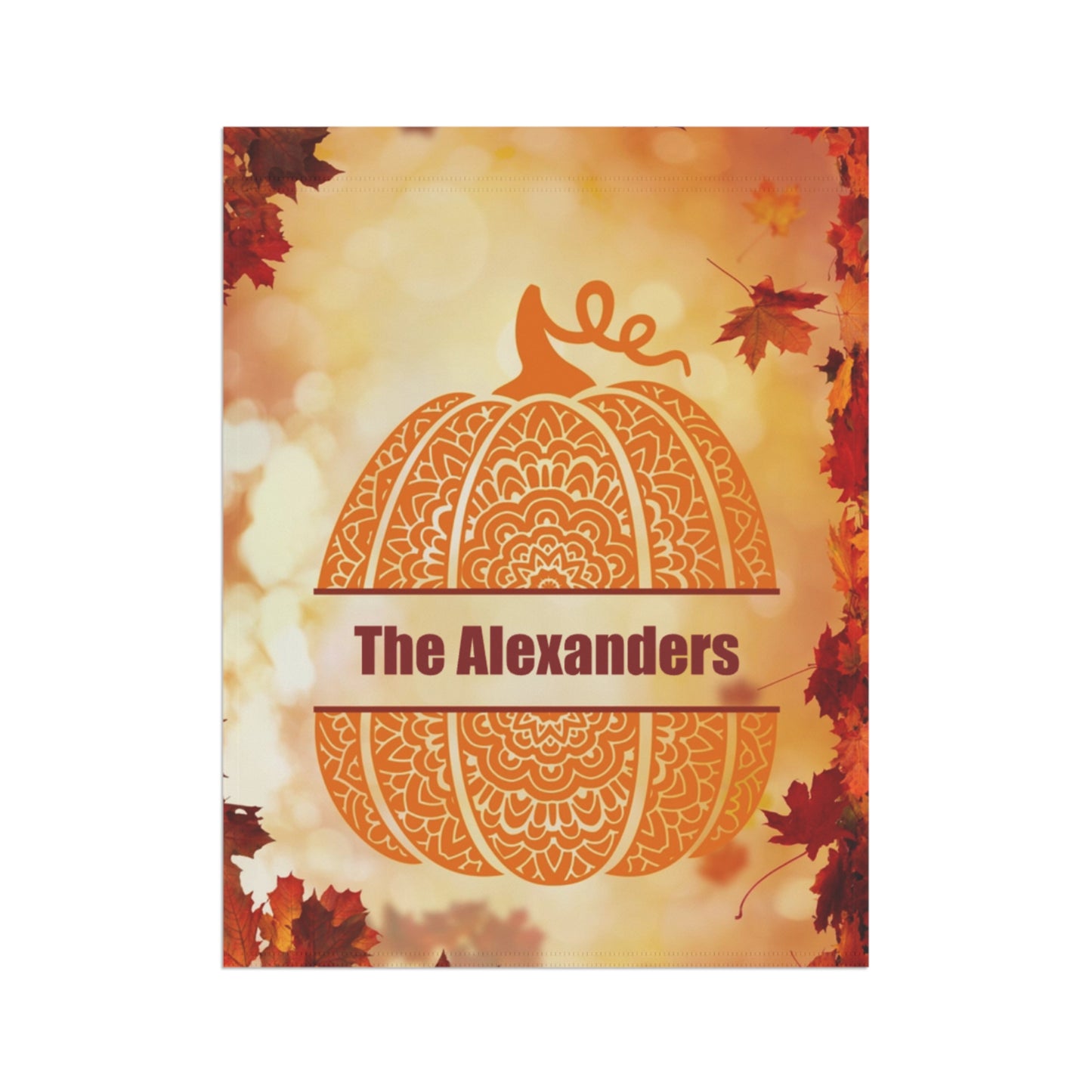 Personalized Mandala Pumpkin Monogram Garden Banner or House Flag