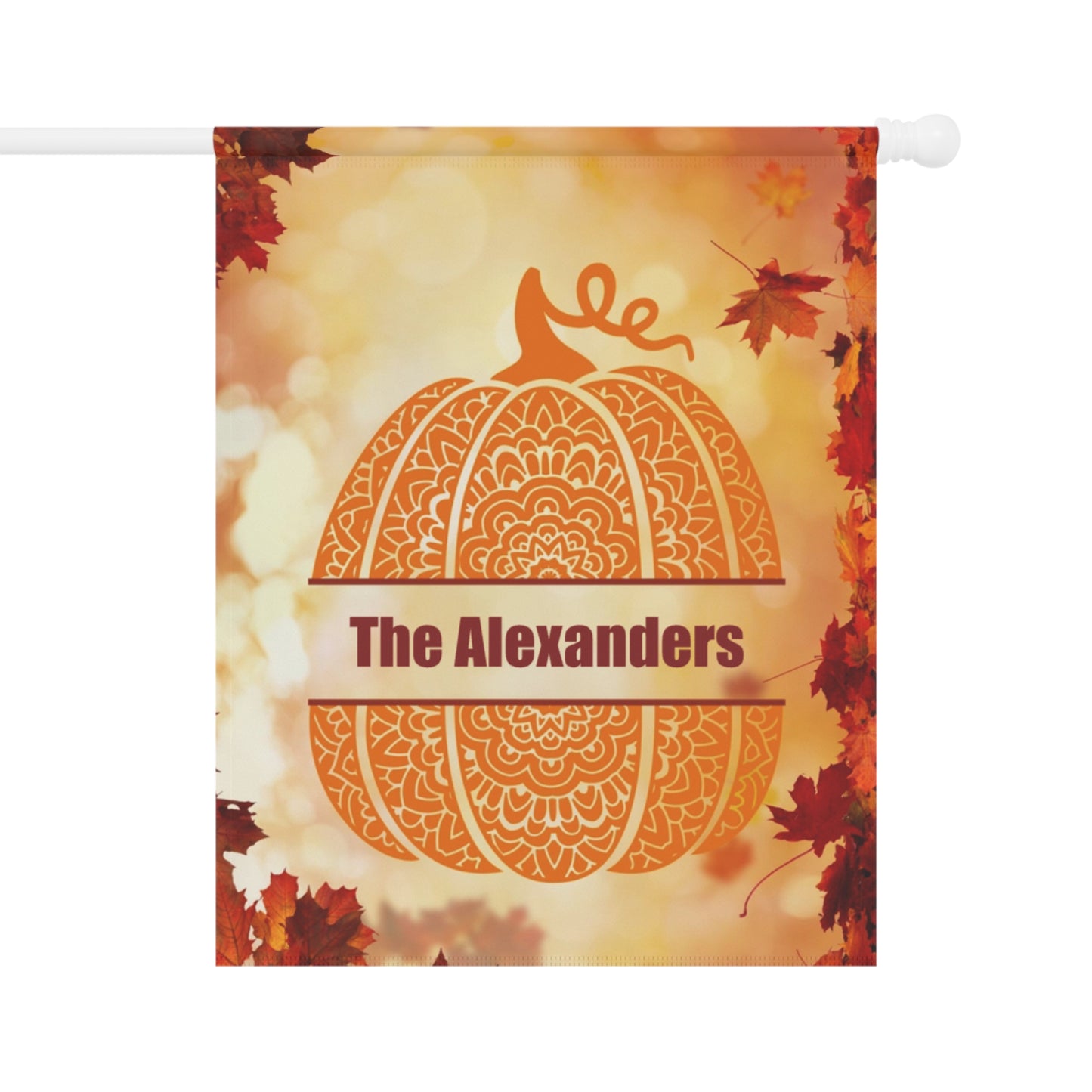 Personalized Mandala Pumpkin Monogram Garden Banner or House Flag
