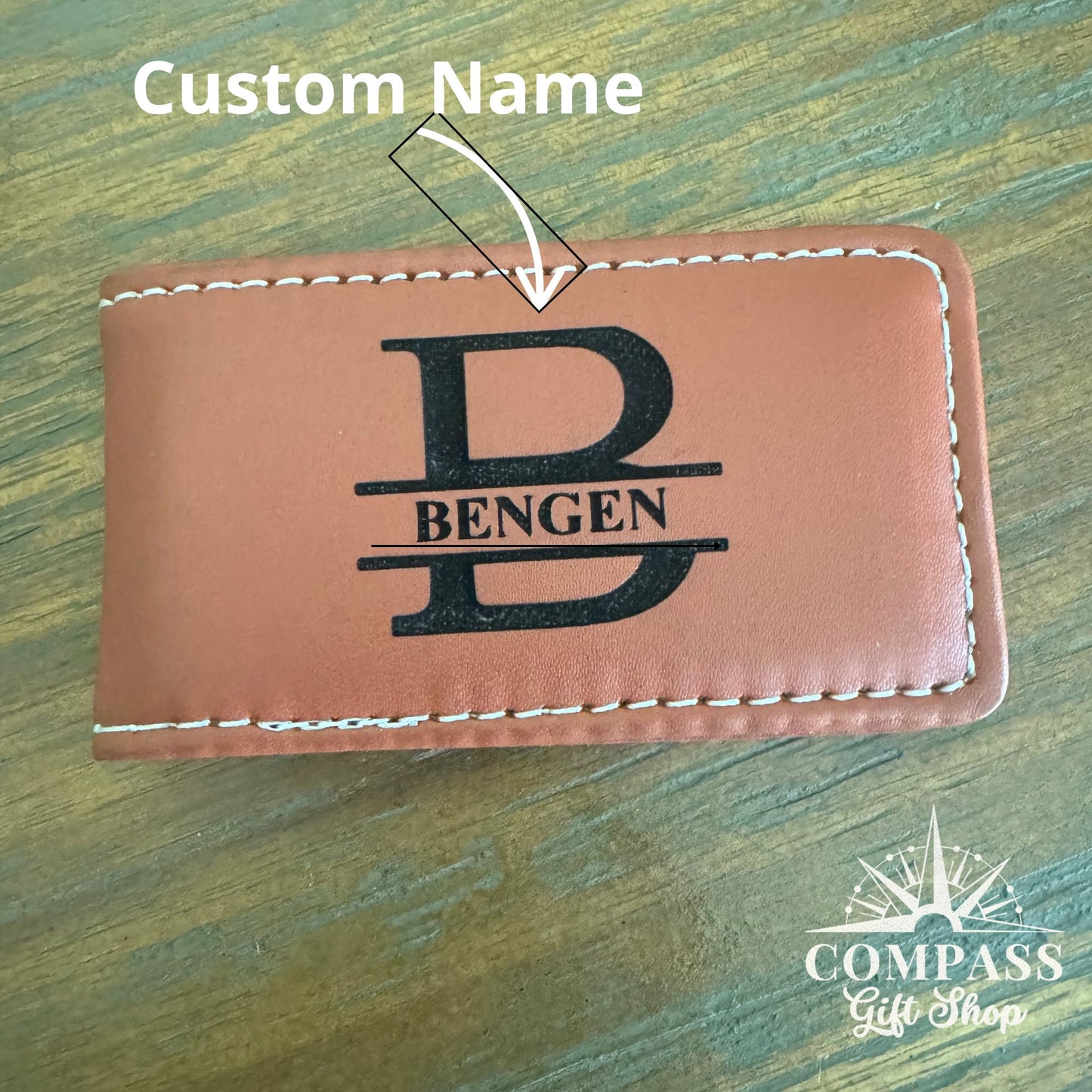 Custom Leather Money Clip Money