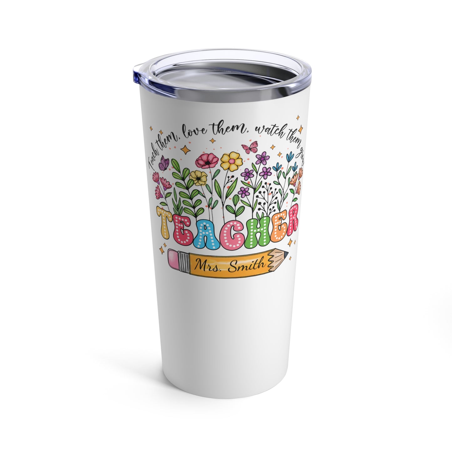 Personalized Teacher's Wildflowers 20oz Tumbler