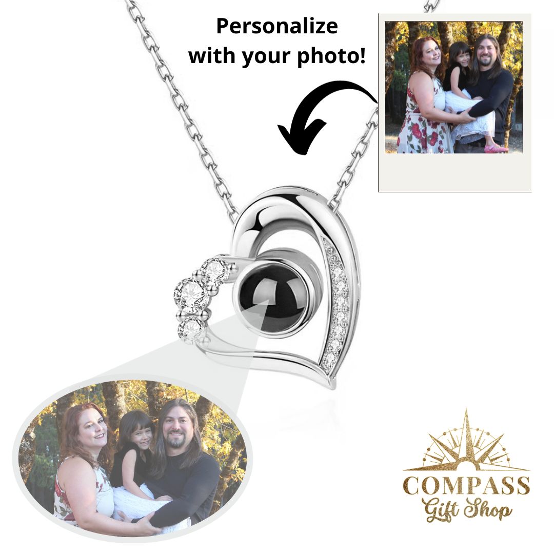 Personalized Heart Projection Sterling Silver Necklace