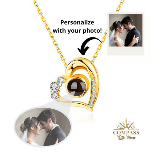 Personalized Heart Projection Sterling Silver Necklace