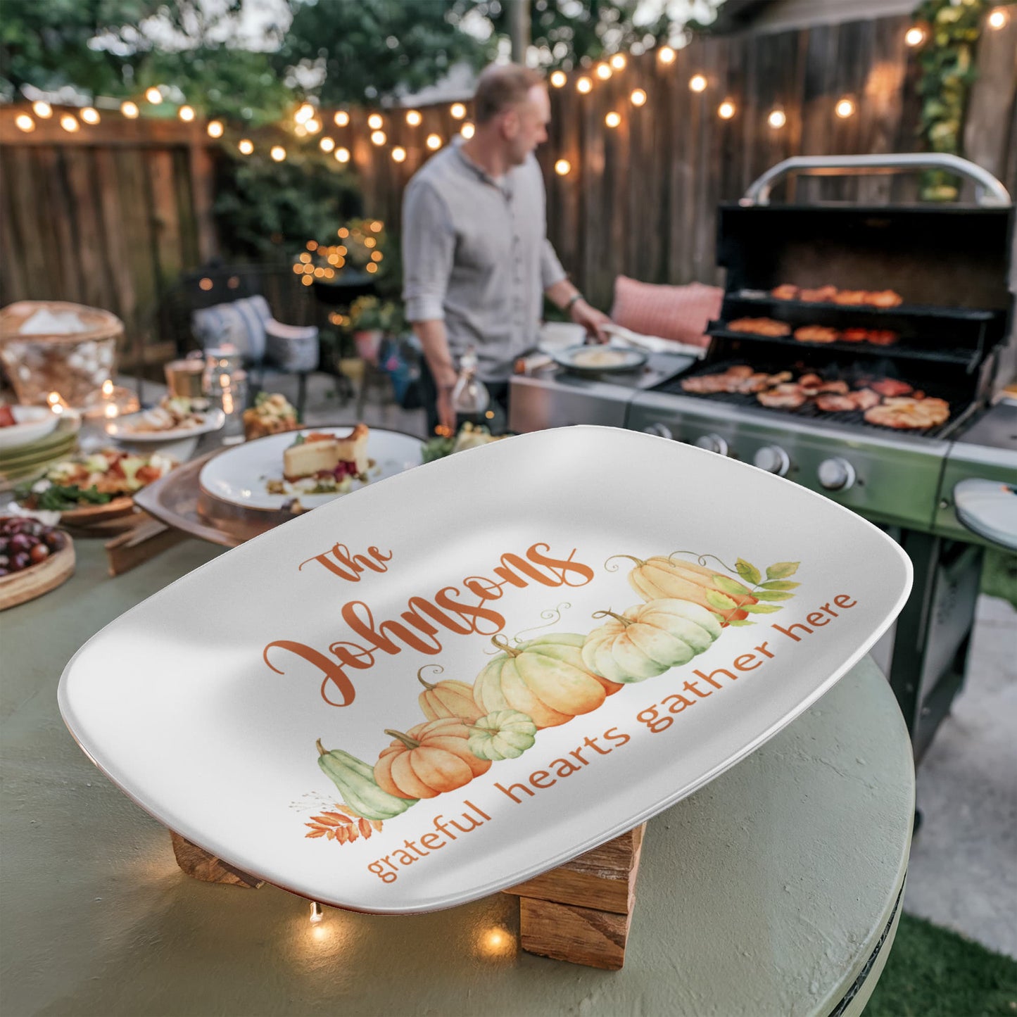 Personalized Pumpkins & Gourds Thanksgiving Platter