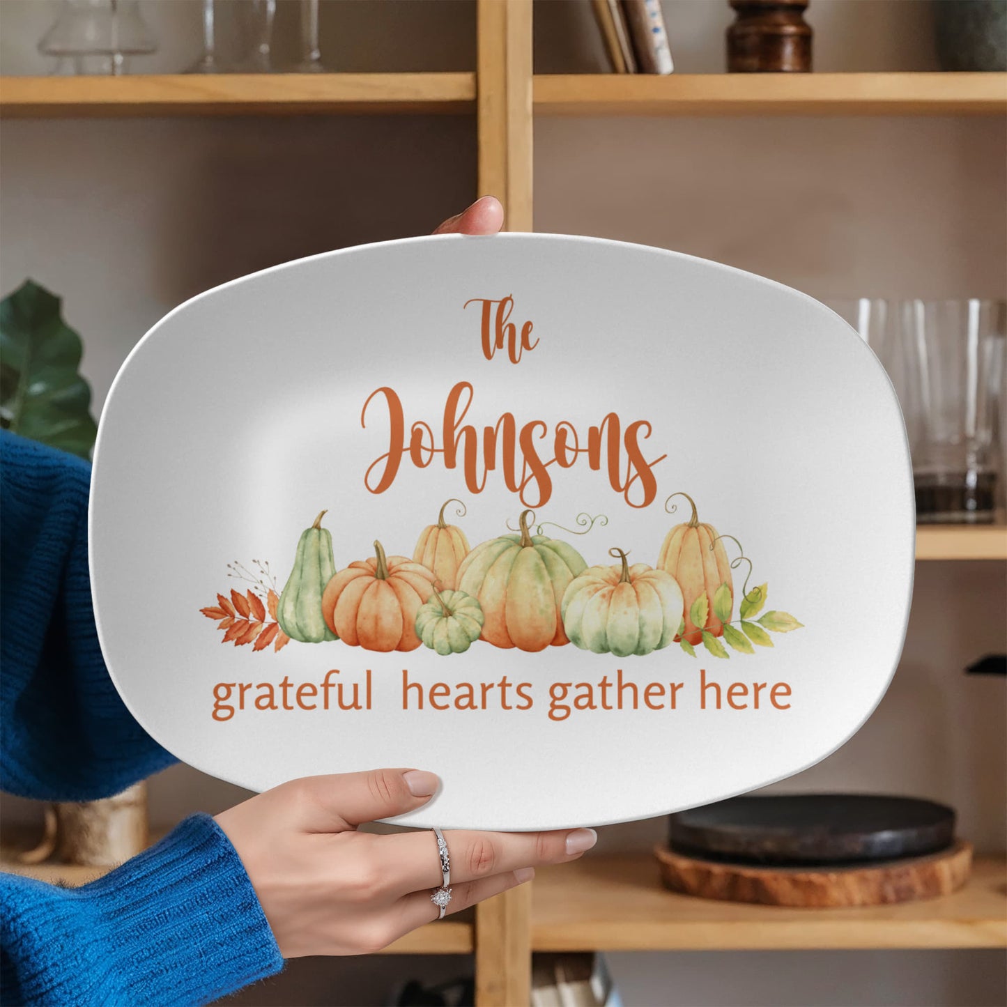 Personalized Pumpkins & Gourds Thanksgiving Platter