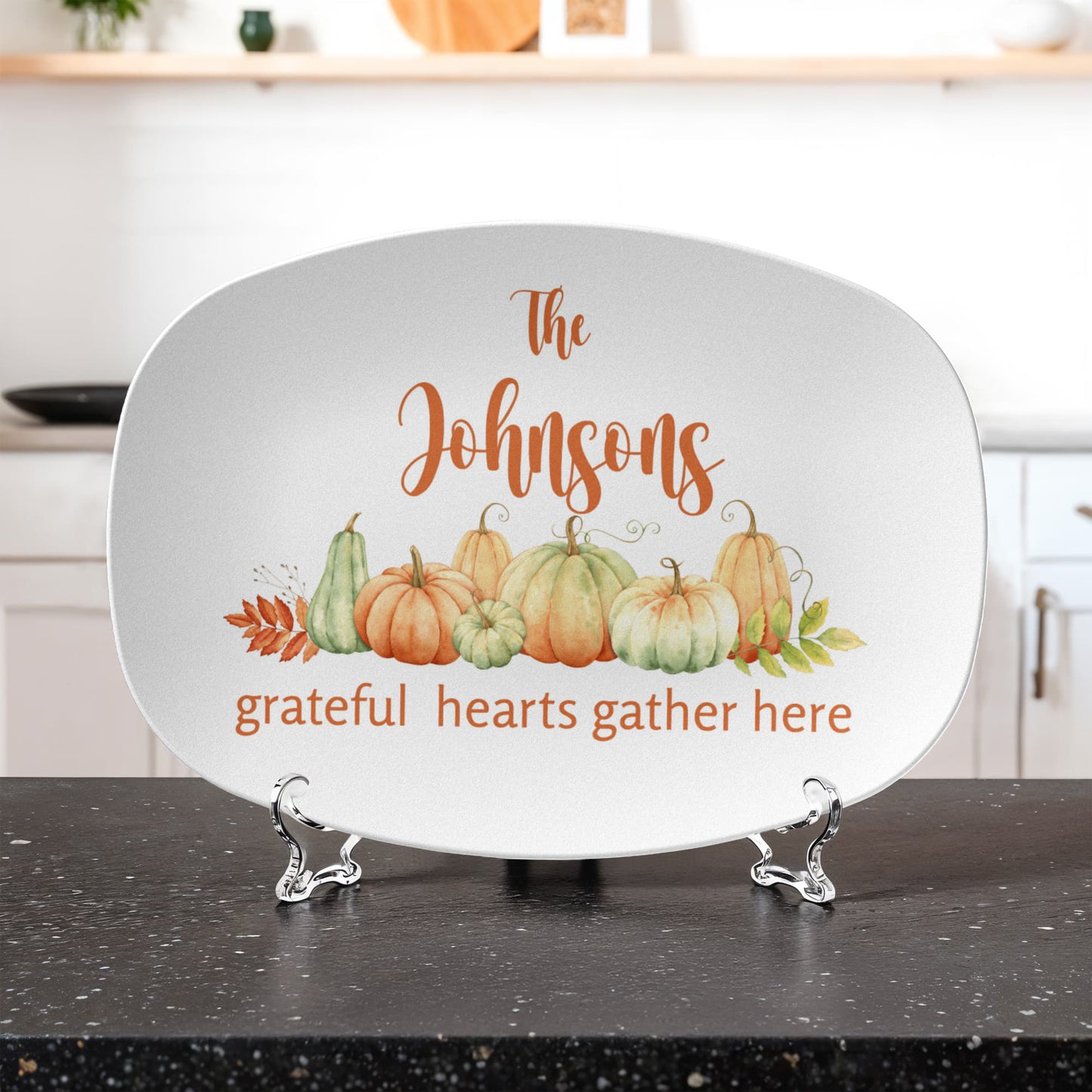 Personalized Pumpkins & Gourds Thanksgiving Platter