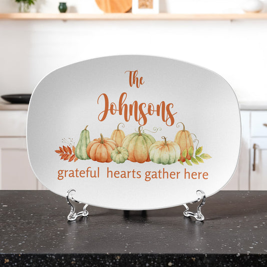 Personalized Pumpkins & Gourds Thanksgiving Platter