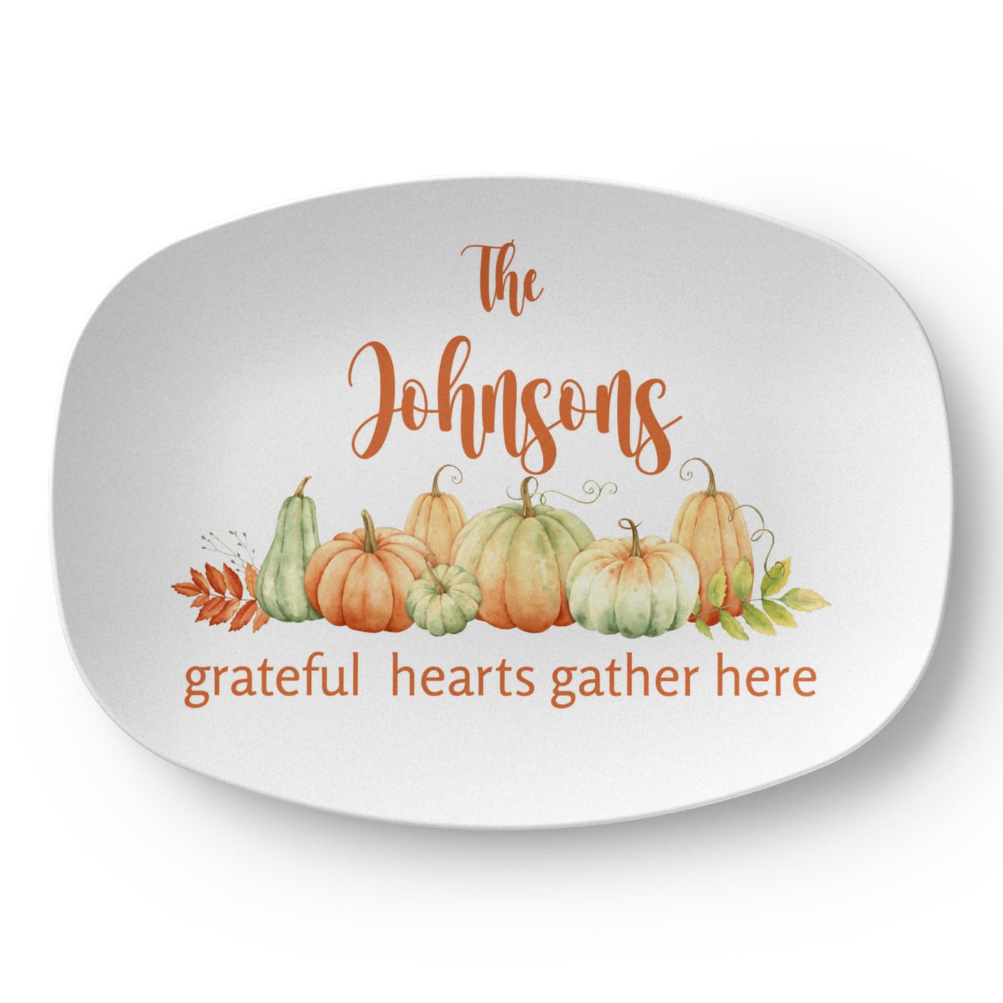 Personalized Pumpkins & Gourds Thanksgiving Platter