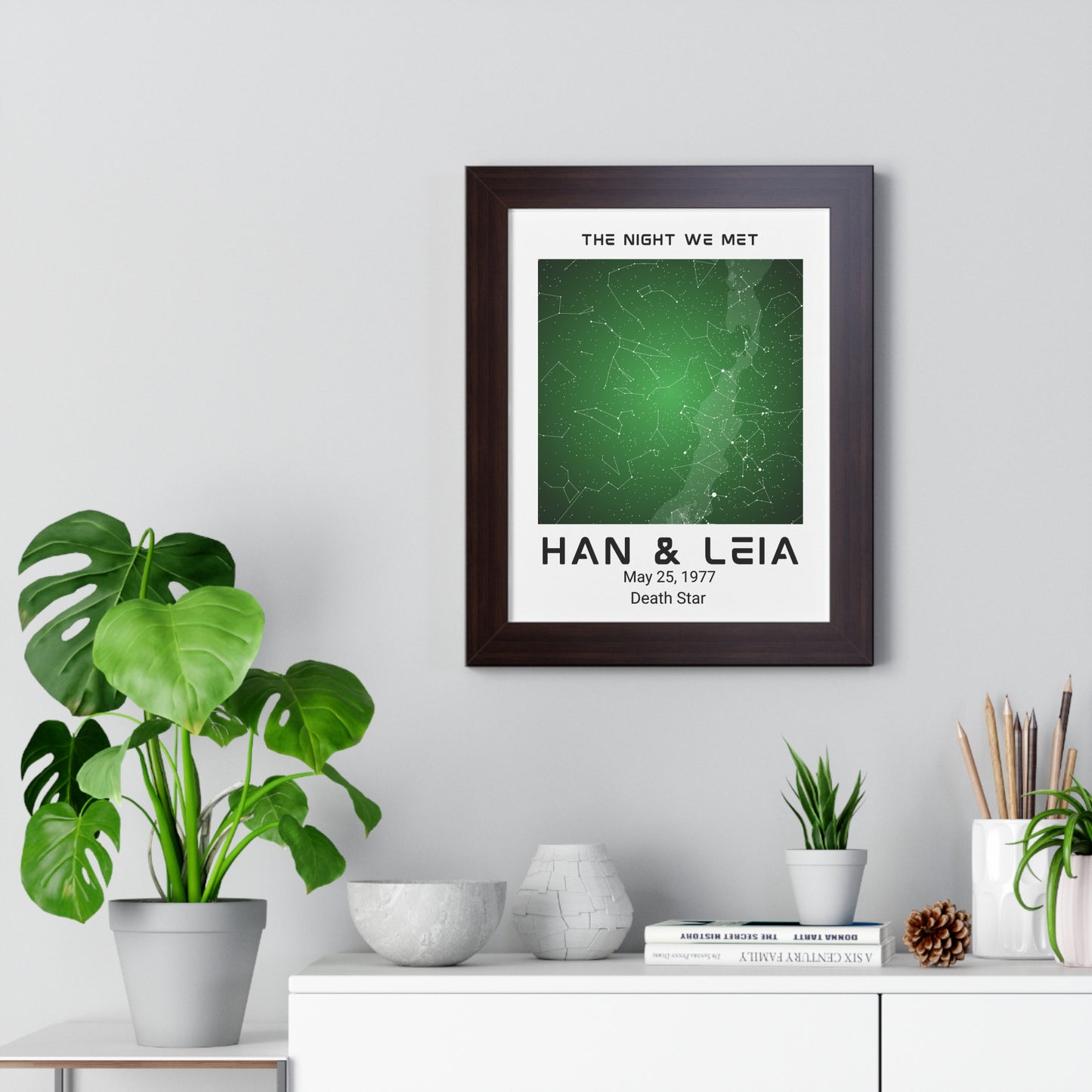 Personalized Star Map with Frame for Sci-Fi Fans