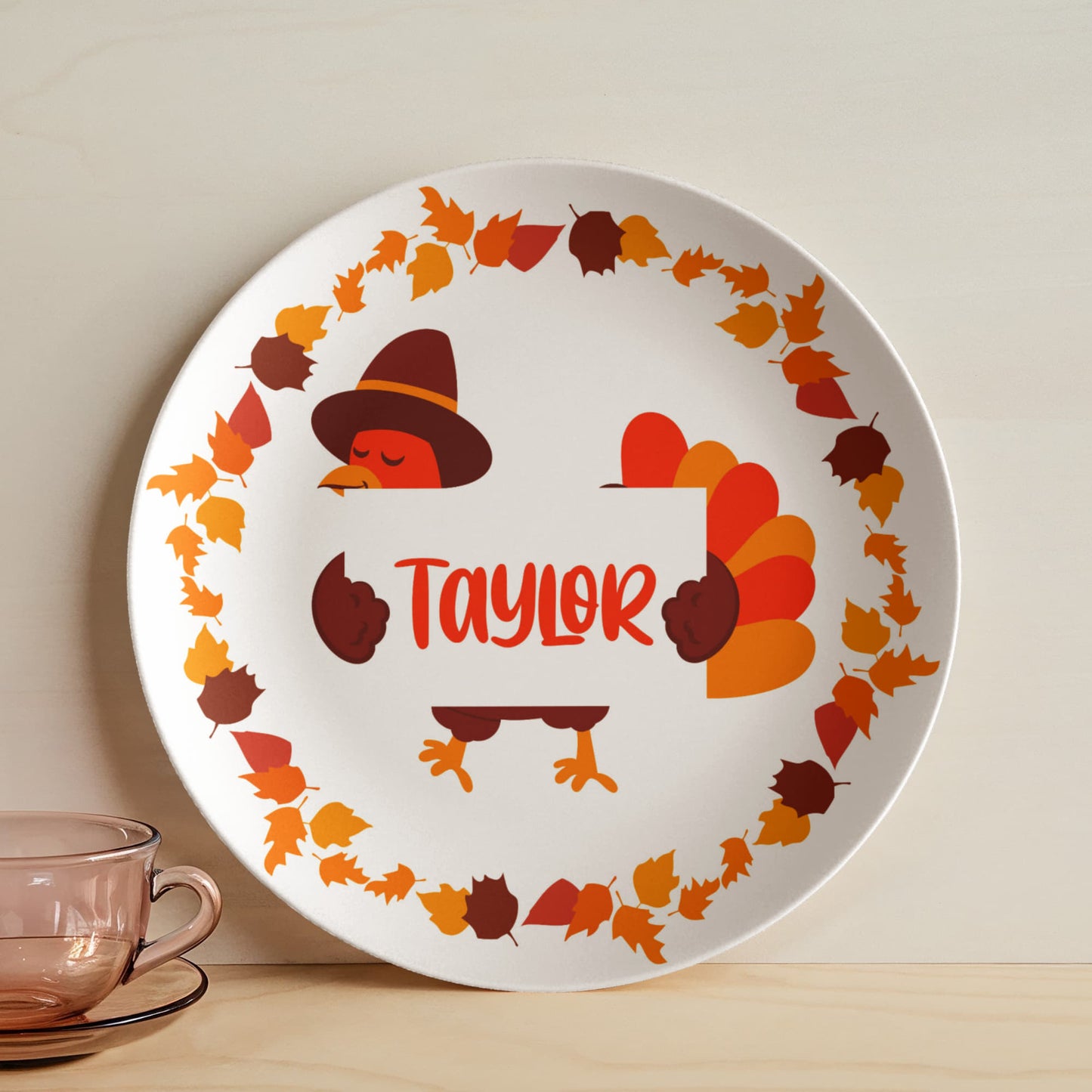 Custom Thanksgiving Dinner with Turkey and Name Sign