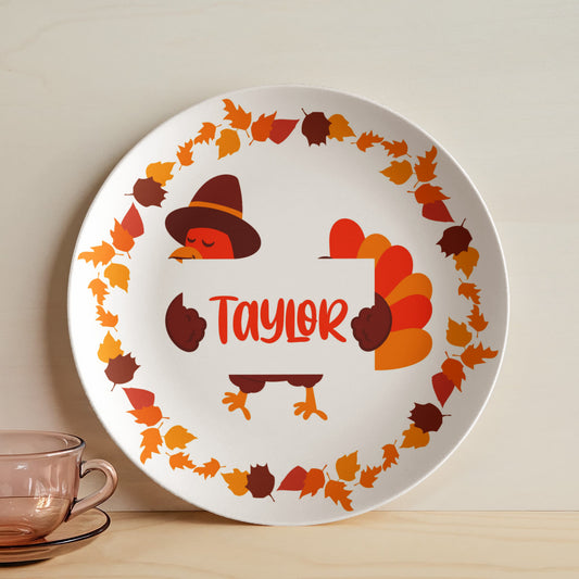 Custom Thanksgiving Dinner with Turkey and Name Sign