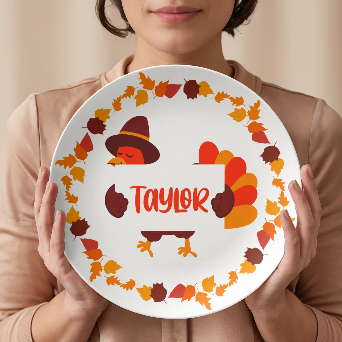 Custom Thanksgiving Dinner with Turkey and Name Sign