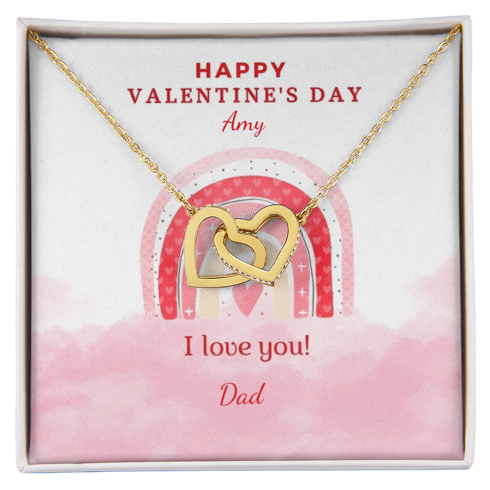 Valentine's Day Interlocking Hearts Necklace with Personalized Names