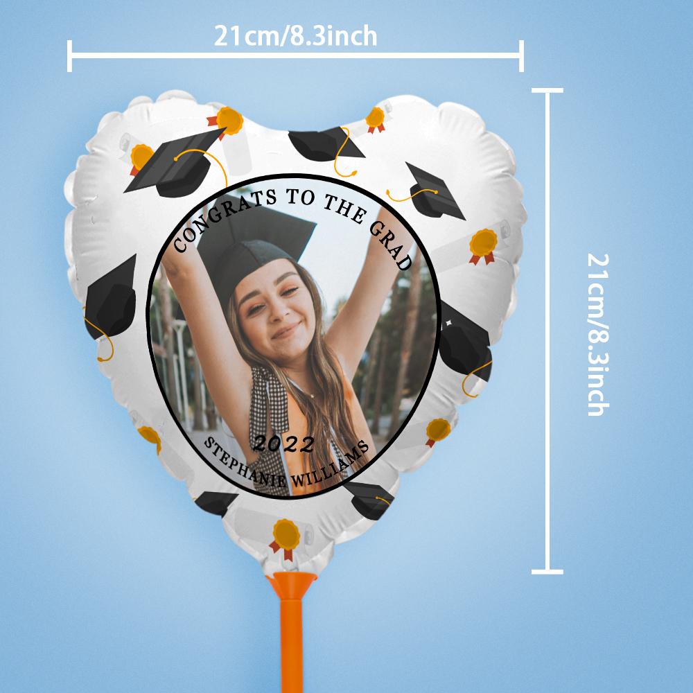 Personalized "Congrats to the Grad" Balloons with Custom Photo and Text