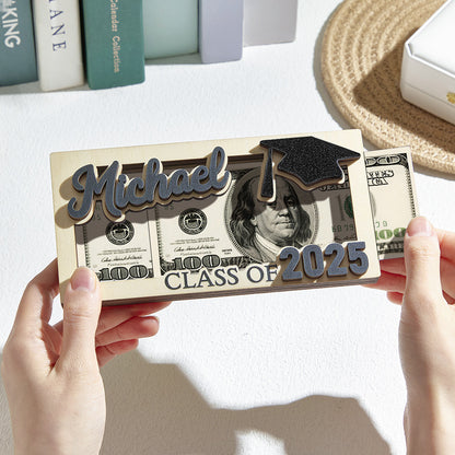Personalized Wooden Money Holder - Graduation Gift