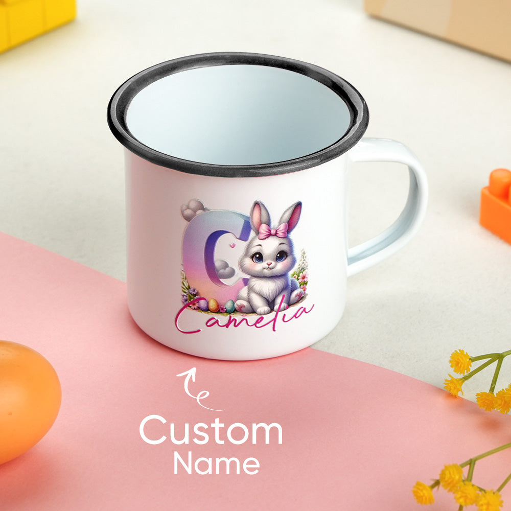 Personalized Easter Bunny Enamel Mug