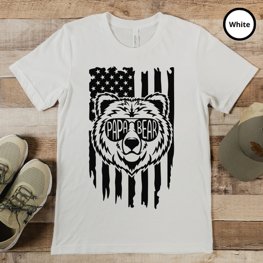 Papa Bear American Flag TShirt