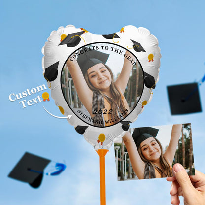 Personalized "Congrats to the Grad" Balloons with Custom Photo and Text