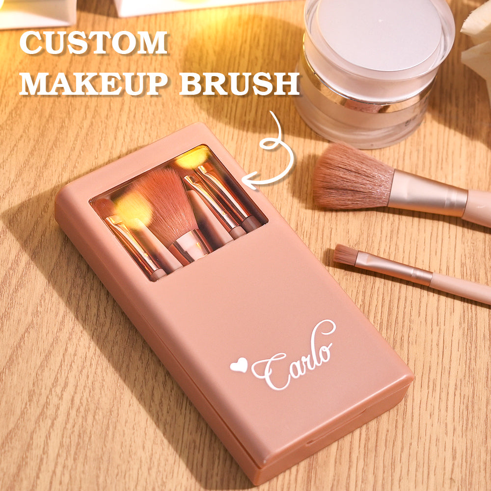 Personalized Engraved Makeup Brush Set