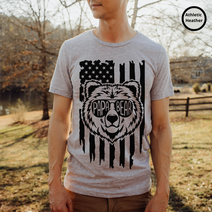 Papa Bear American Flag TShirt