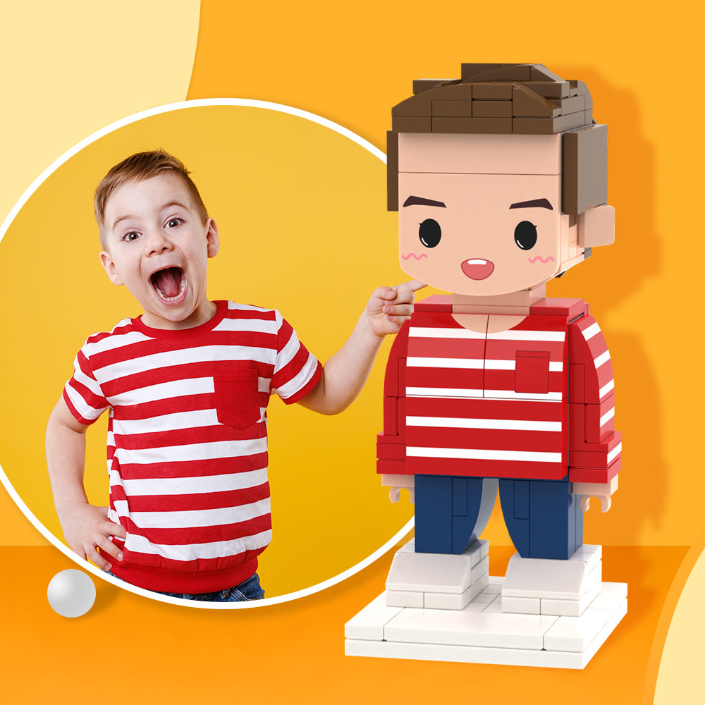 Kid 1 Person Full Body Customizable Brick Figure Gift for Son or Nephew