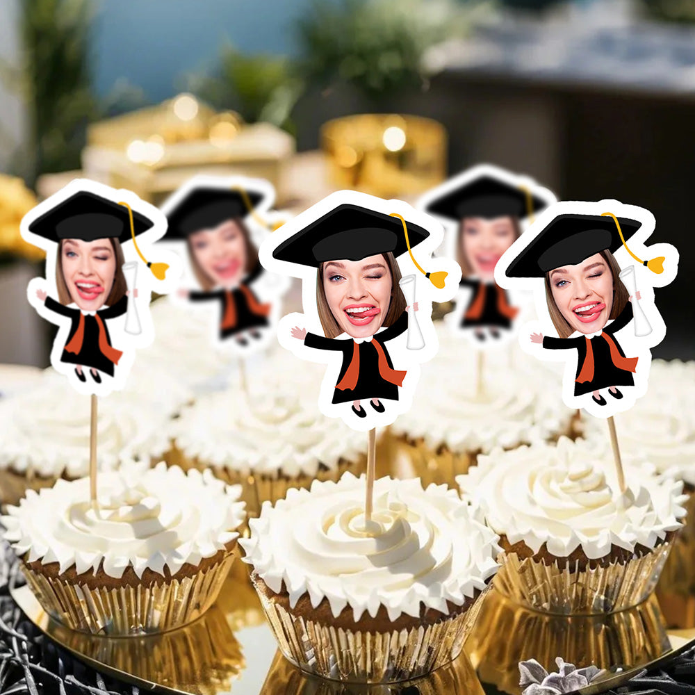 Personalized Graduation Cupcake Toppers