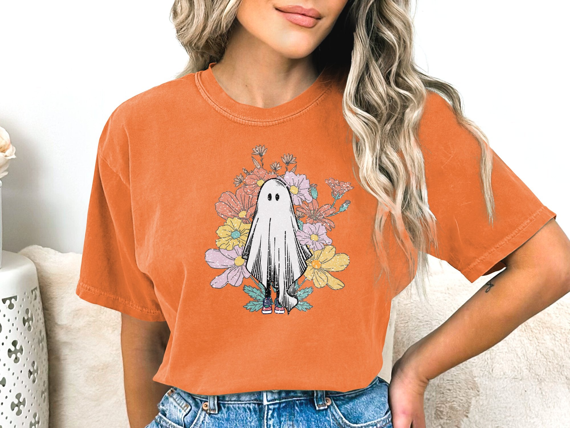 Floral Ghost Comfort Colors® Shirt, Color Blast Tee, Sweatshirt or Hoodie